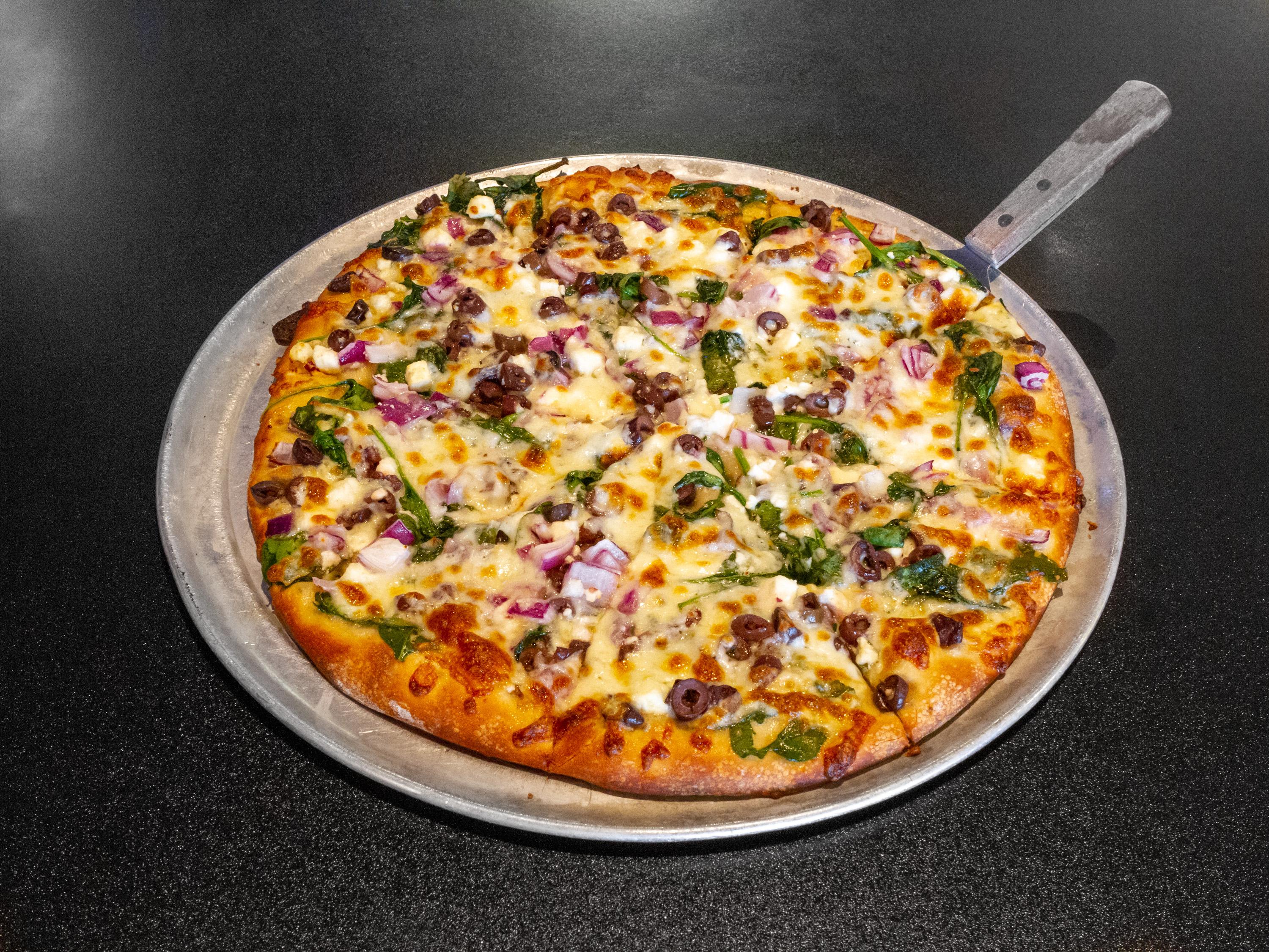 Order Greek Pizza food online from Mcclain Pizzeria store, Spokane on bringmethat.com