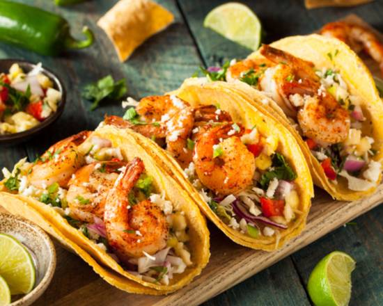 Order Shrimp Tacos (3 pcs) food online from Morning Seafood Catch store, Woodland on bringmethat.com