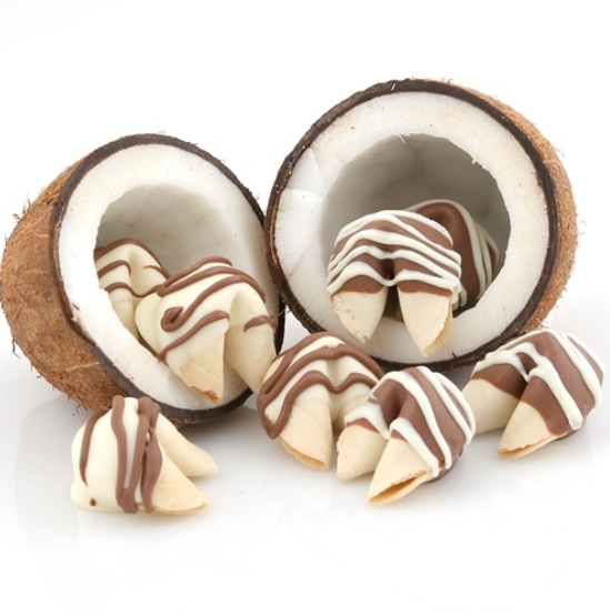 Order Chocolate Covered Fortune Cookies (Coconut) food online from Fancy Fortune Cookies store, Indianapolis on bringmethat.com