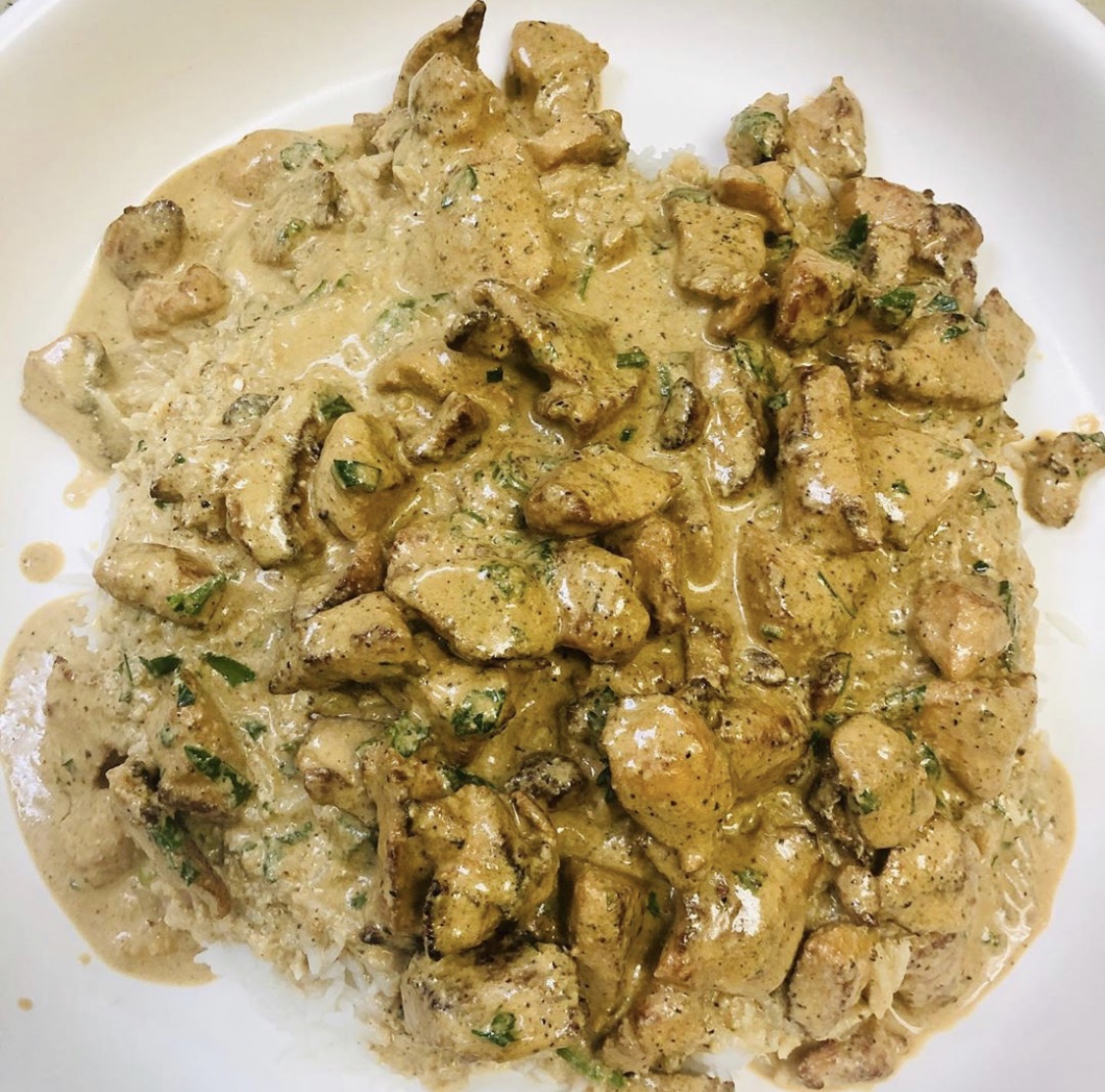 Order Chicken Stroganoff with Rice food online from Sherman Way Grill & Pizza store, North Hollywood on bringmethat.com