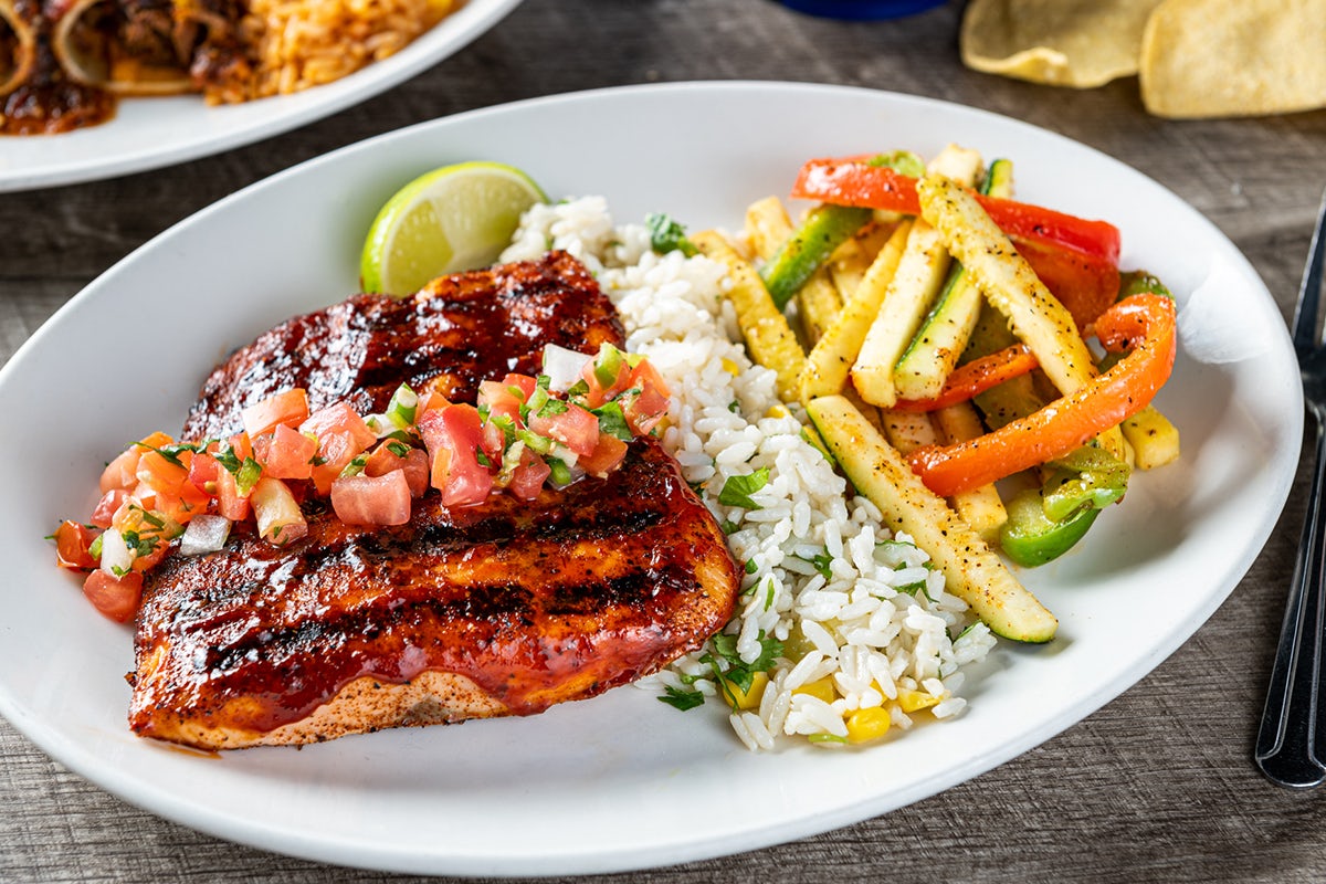 Order Honey-Chipotle Salmon food online from On The Border - Academy store, Colorado Springs on bringmethat.com