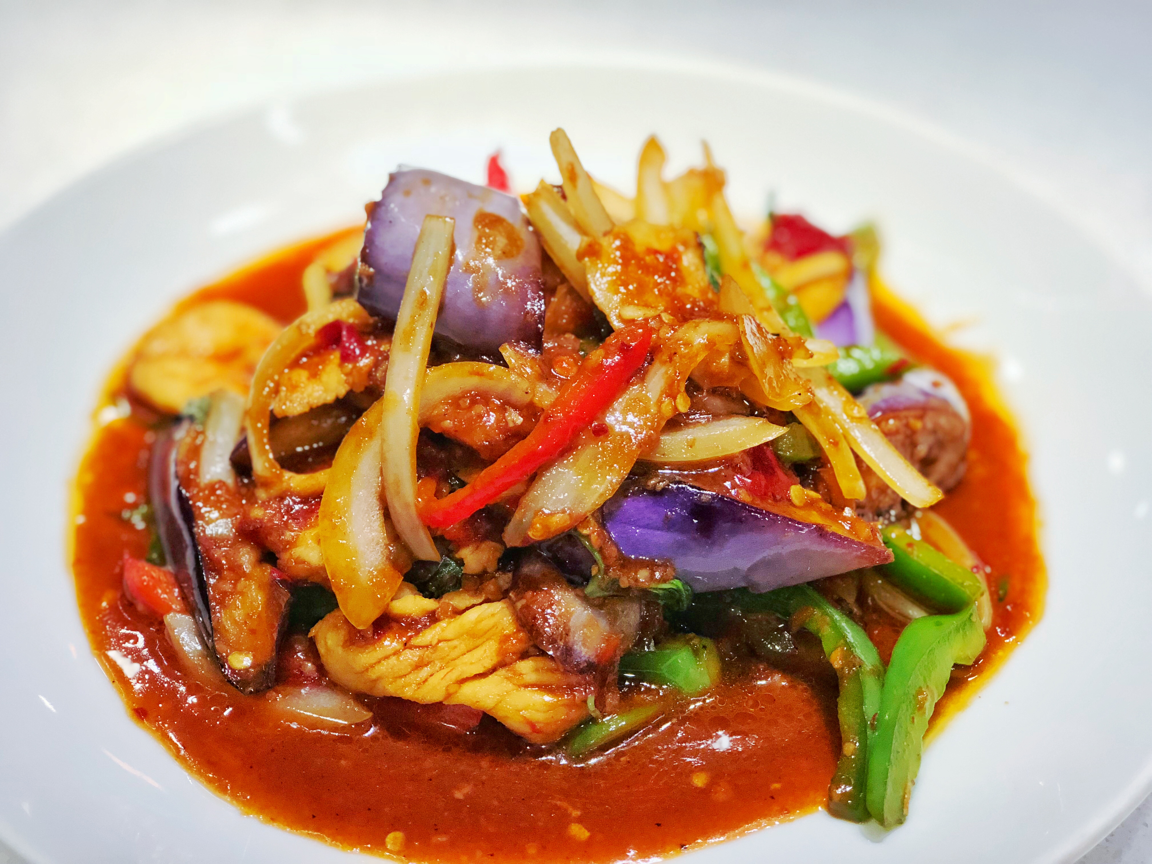 Order 35. Fried Eggplant food online from Sawaddee Thai Restaurant store, Las Vegas on bringmethat.com