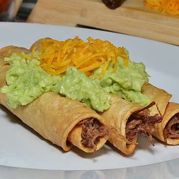 Order 3 Rolled Taco with Guacamole food online from Federico Mexican Food store, Phoenix on bringmethat.com