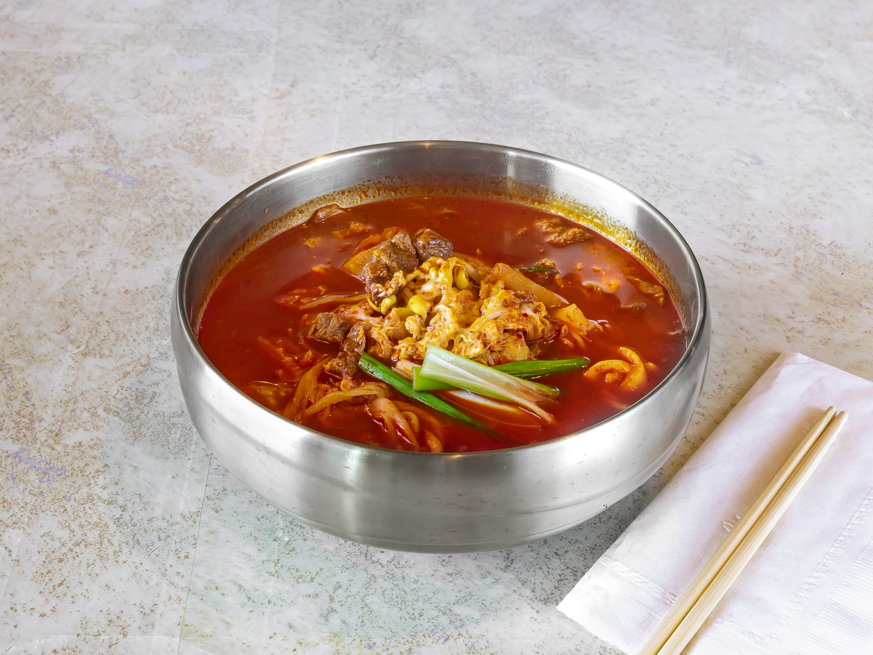 Order Spicy Beef and Veggie Soup 장터국밥 food online from Go Ba Woo store, Tappan on bringmethat.com