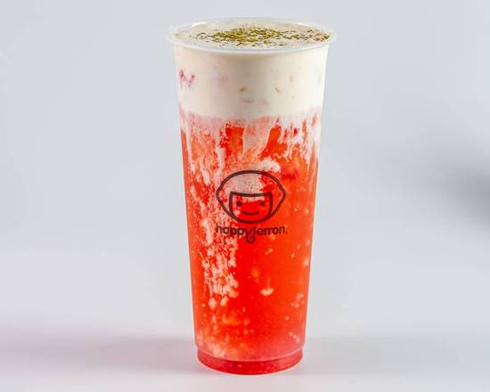 Order B4. Strawberry Green Tea with Salted Cheese food online from Happy Lemon store, San Diego on bringmethat.com