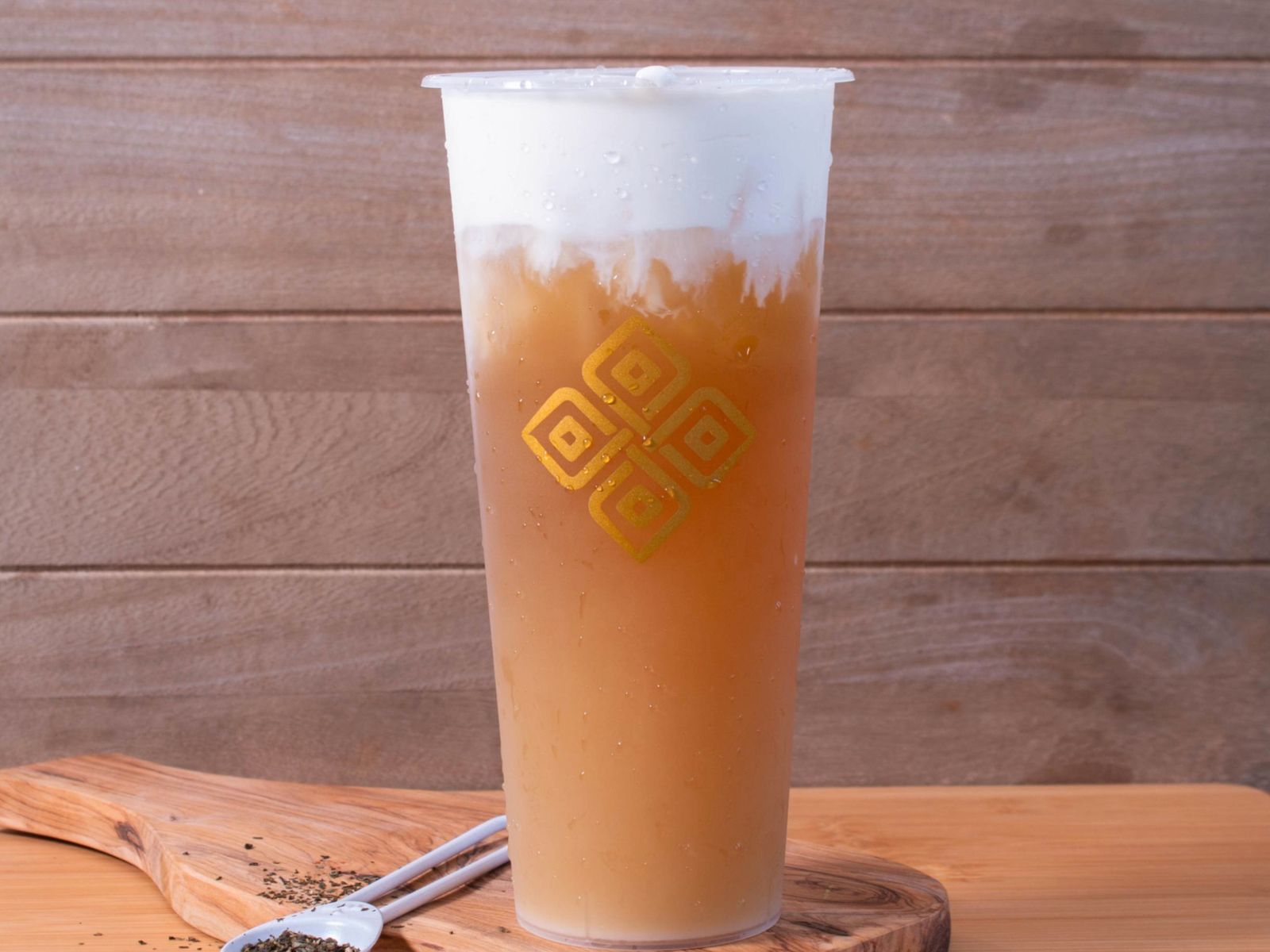 Order (ICED) Cheese Jasmine Green Tea 芝士茉莉绿茶 food online from Prolece Tea store, Chino Hills on bringmethat.com