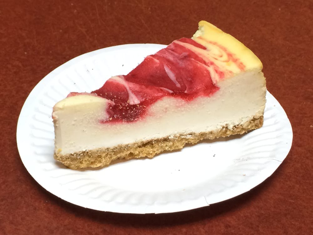 Order Strawberry Swirl Cheesecake - Dessert food online from Pizza Palace store, Burien on bringmethat.com