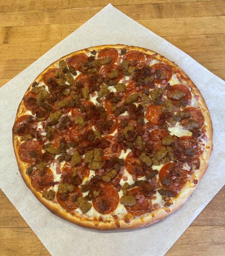 Order All Meat Pizza - Small 10'' food online from Big D Pizza store, Clyde on bringmethat.com