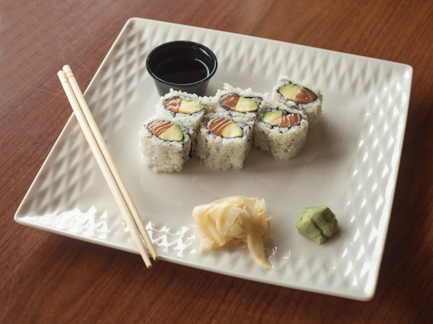 Order Salmon Avocado Roll food online from Asian Harbor store, Baltimore on bringmethat.com