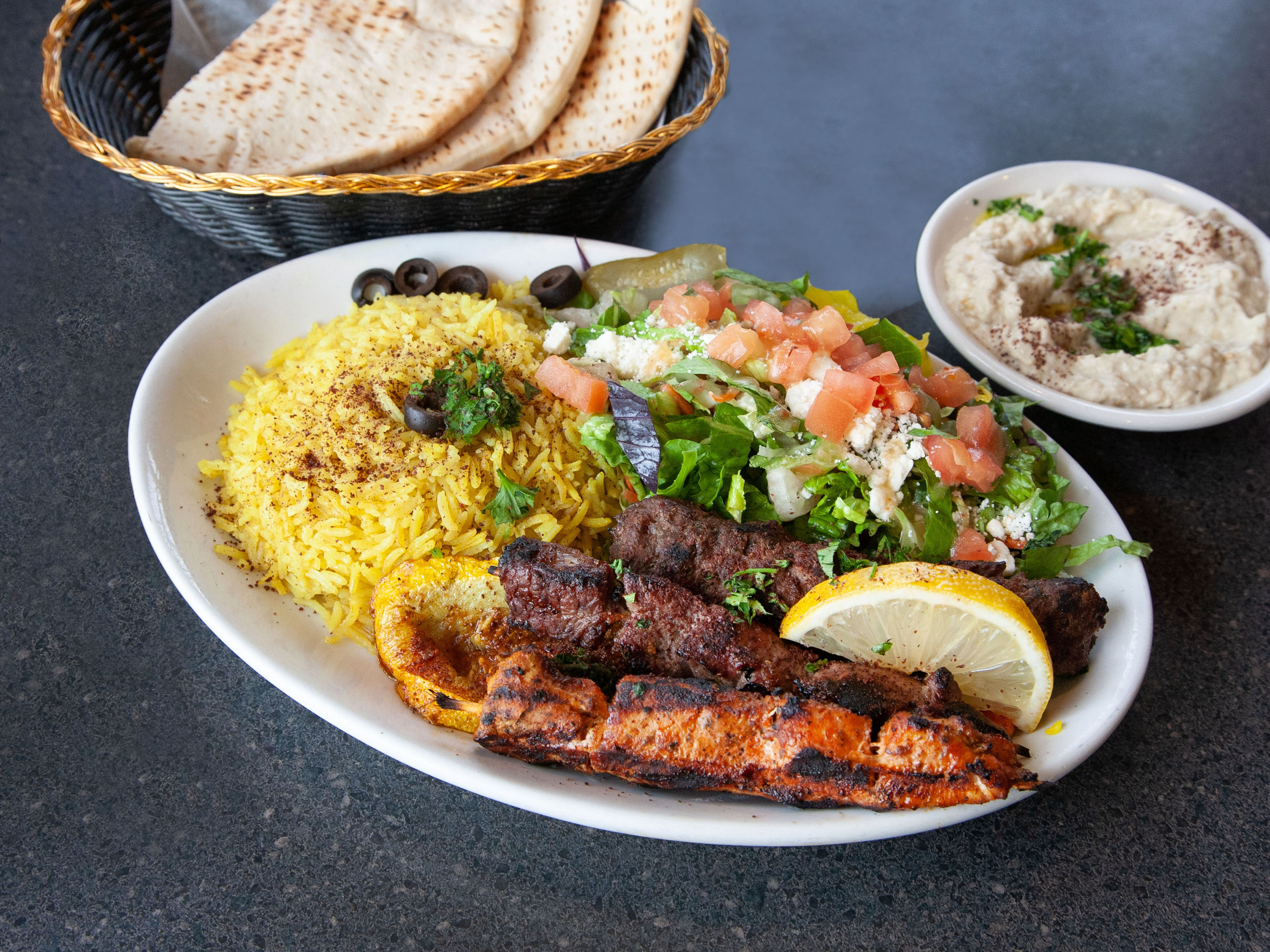 Order 3 Pieces Mixed Kabobs food online from Mirage Mediterranean* store, Louisville on bringmethat.com
