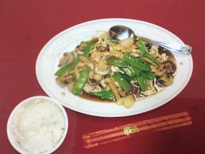 Order E10. Gai Pad Kow Poat food online from Lemongrass Cafe store, Louisville on bringmethat.com