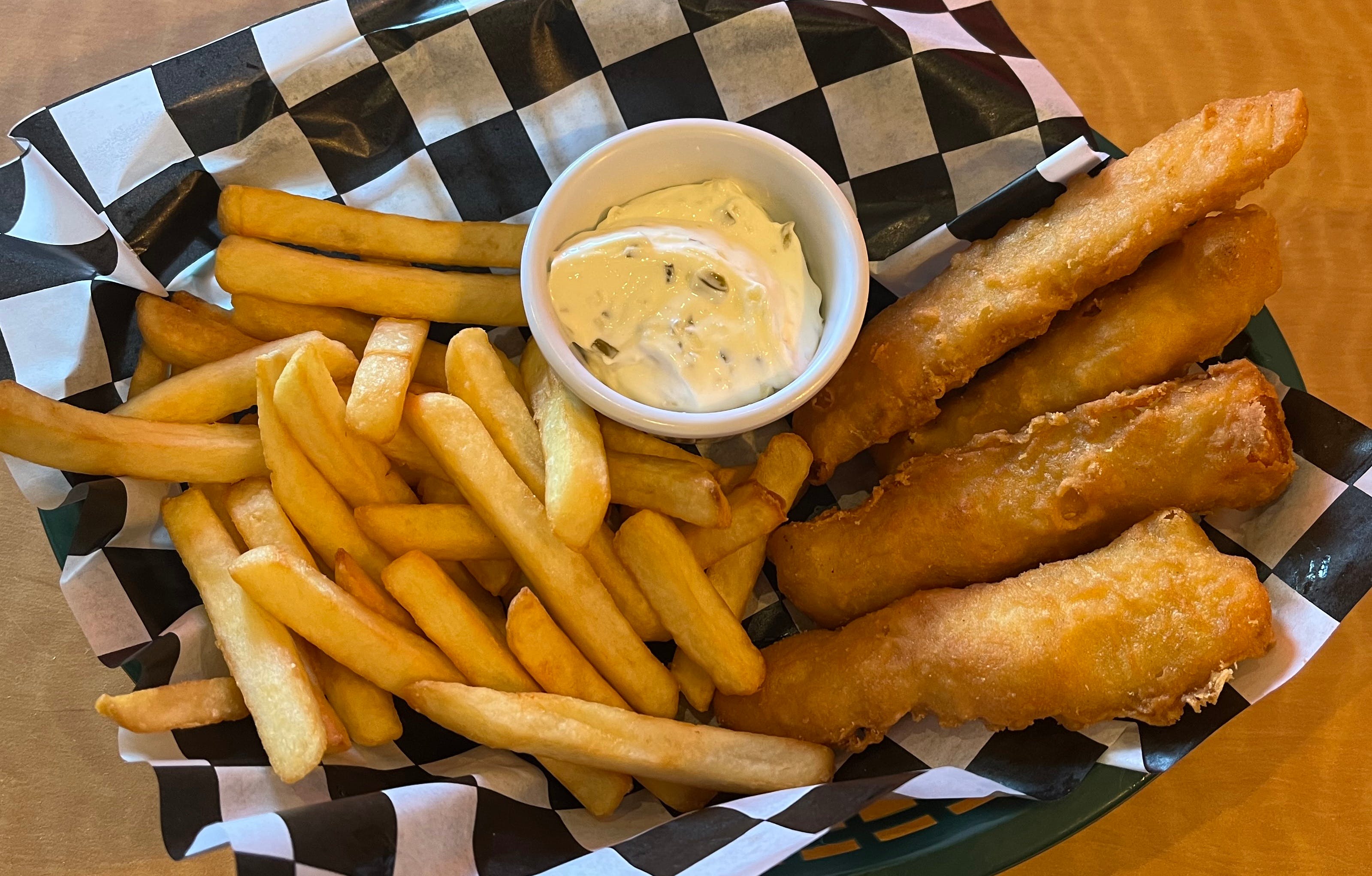 Order Yuengling Beer Battered Haddock Fillet - Basket food online from Mario Cafe & Pizzeria store, East Greenville on bringmethat.com