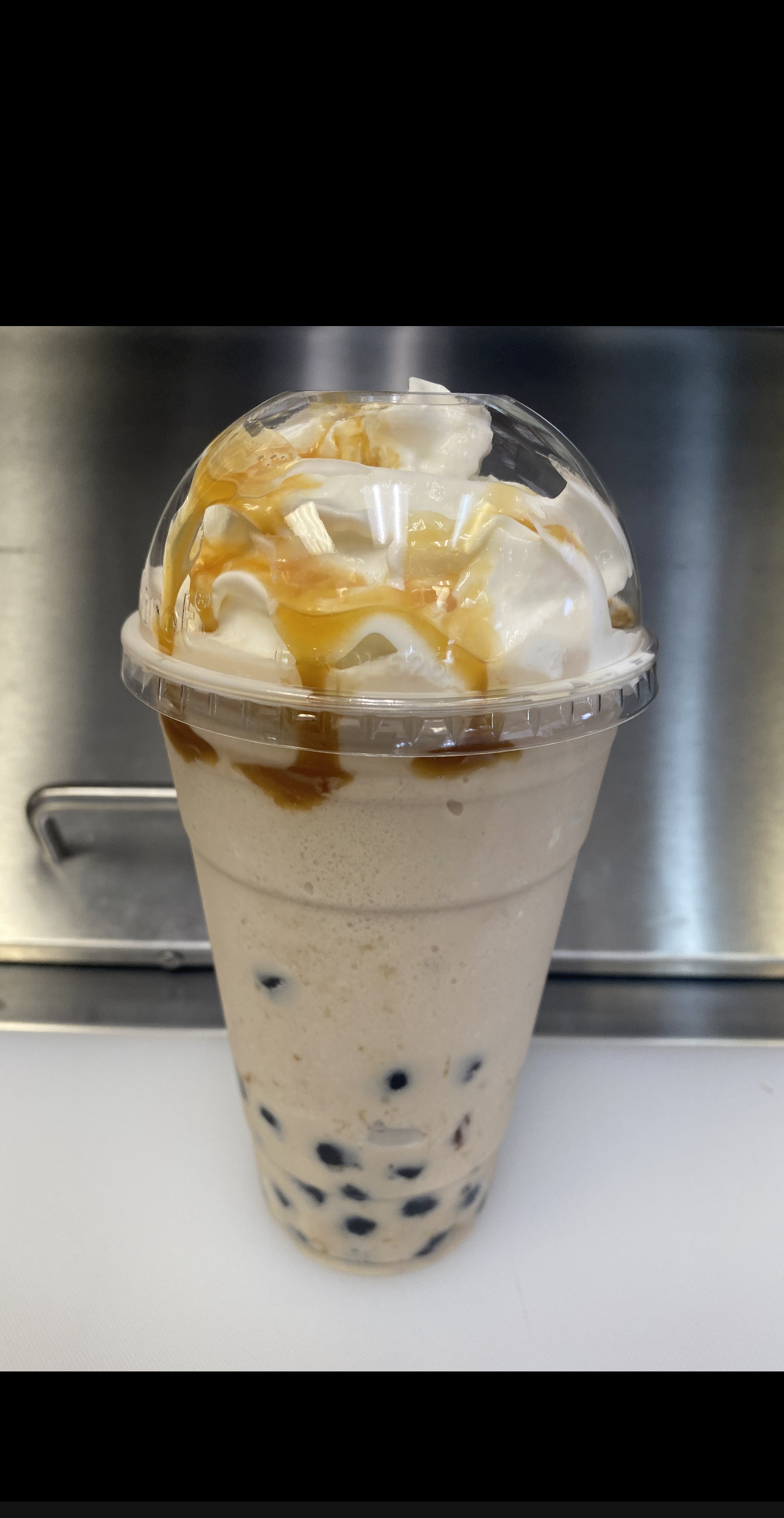 Order Carmel smoothies with boba 24 oz  food online from Rainbow Donuts store, Phoenix on bringmethat.com