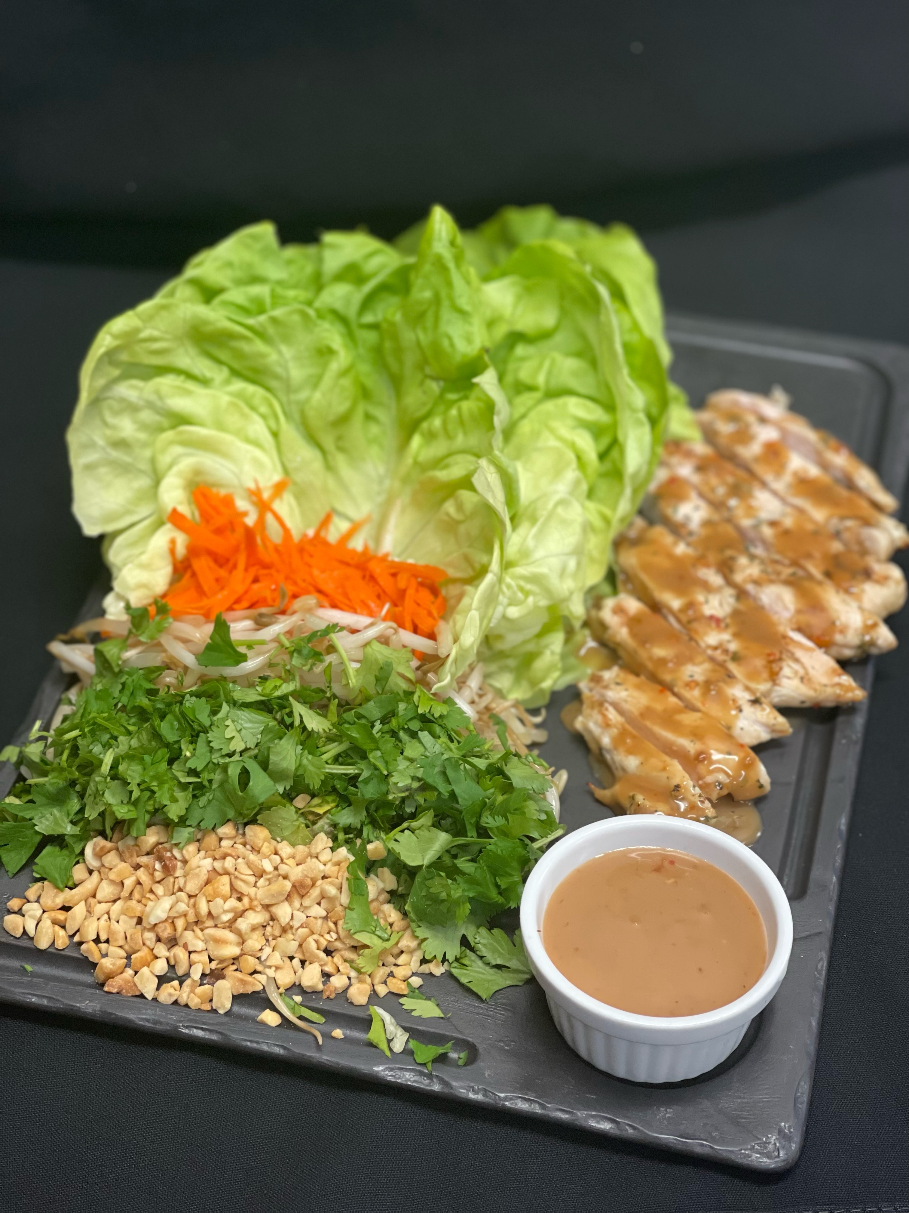 Order Thai Chicken Lettuce Wraps food online from Emmett Brewing Company store, West Dundee on bringmethat.com