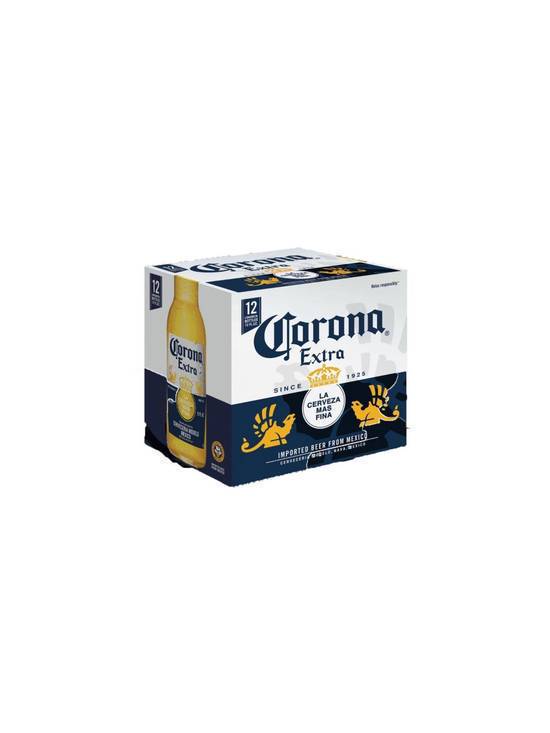 Order Corona Extra 12 Pack, 12 OZ each (4.6 % ABV) food online from Chevron Extramile store, Morgan Hill on bringmethat.com