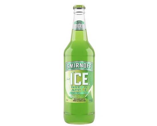 Order Smirnoff ICE Green Apple, 24oz bottle (4.5% ABV) food online from Moby Liquor store, Los Angeles on bringmethat.com
