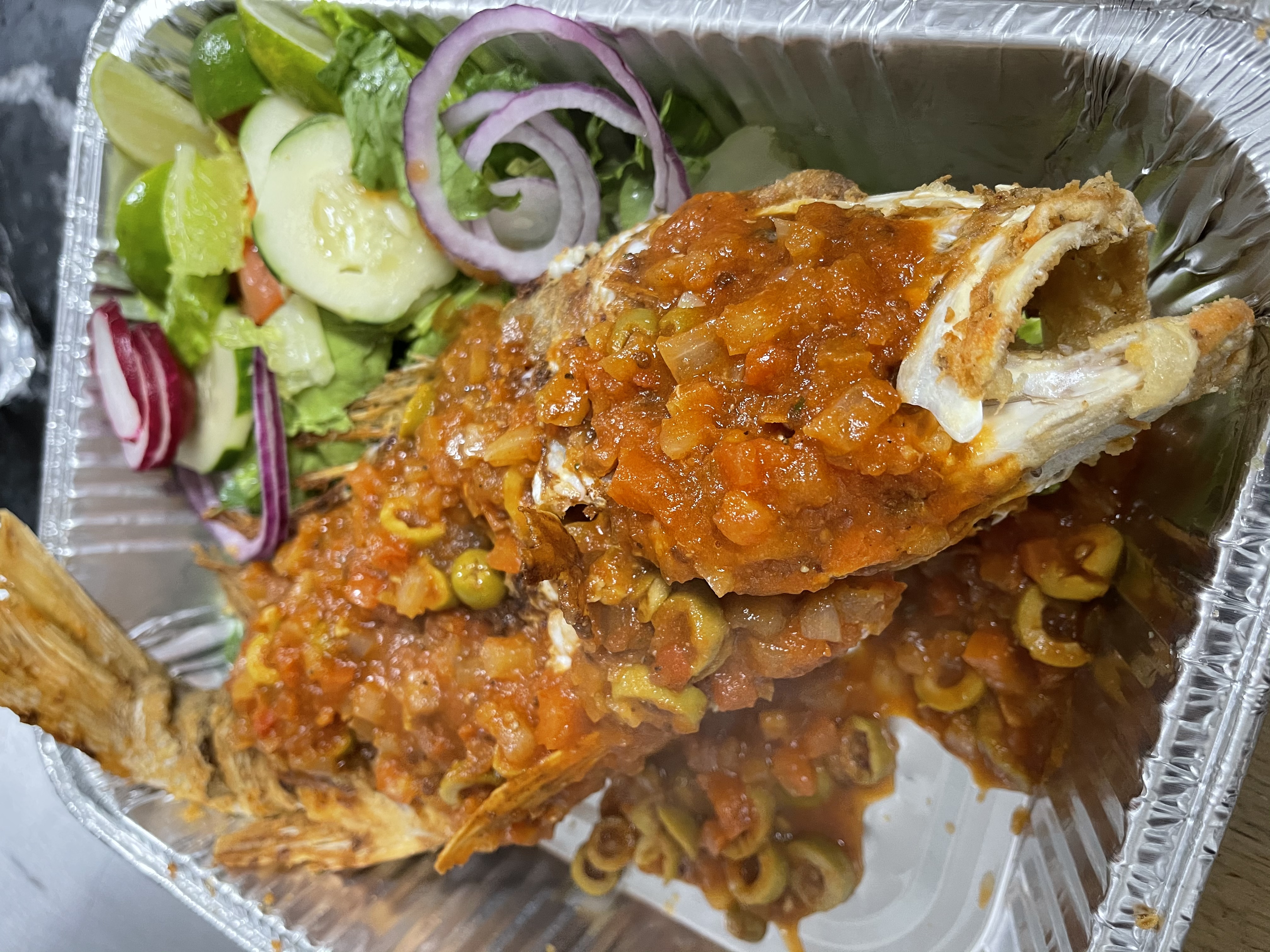 Order Red Snapper with Garlic Sauce food online from Little Mexican Cafe store, New Rochelle on bringmethat.com