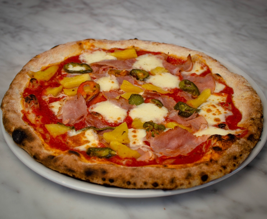 Order Ham, Roasted Pineapple + Jalapeño Pizza food online from Rise Pizzeria store, Burlingame on bringmethat.com