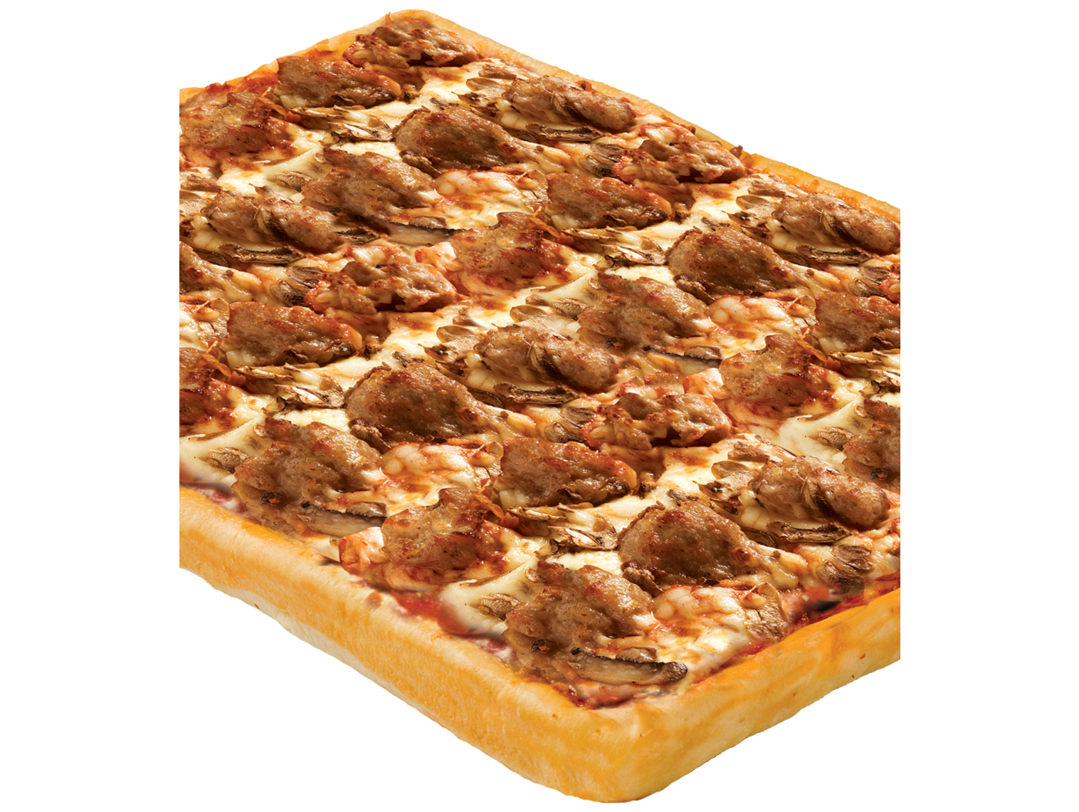 Order Extra Cheesy Sausage and Mushroom Pizza Large food online from Rocky Rococo  store, Minneapolis on bringmethat.com