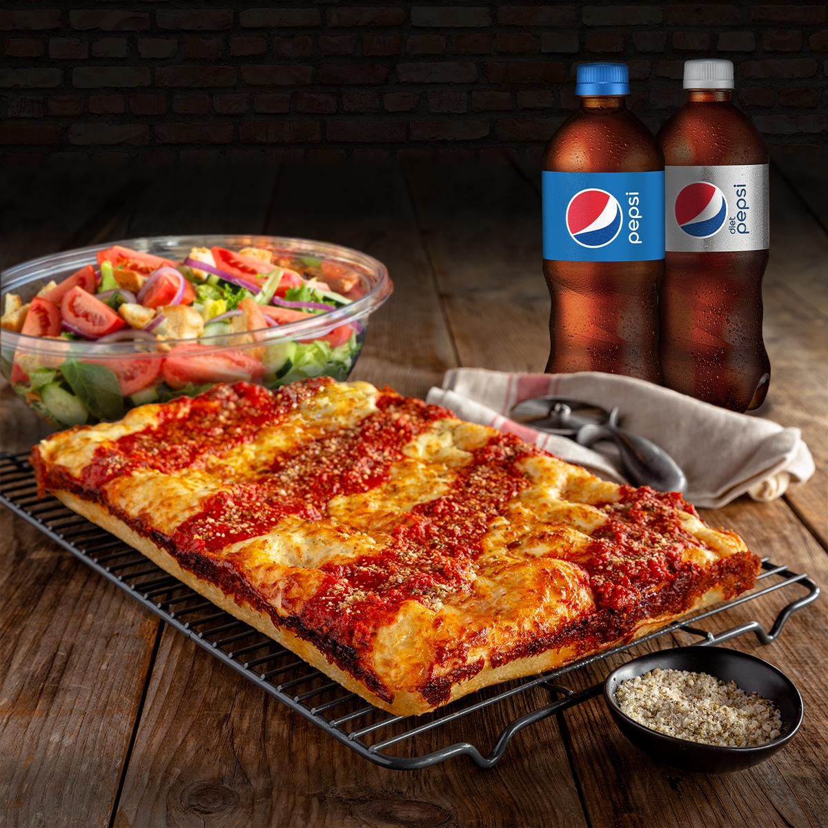 Order Detroit Pizza & Pepsi Meal Deal For 2 food online from Wow Bao store, Warwick on bringmethat.com