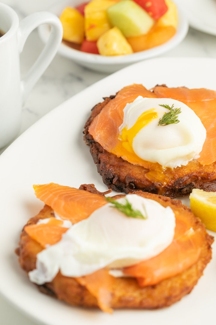 Order Smoked Salmon Stack food online from The Nosh of Beverly Hills store, Beverly Hills on bringmethat.com