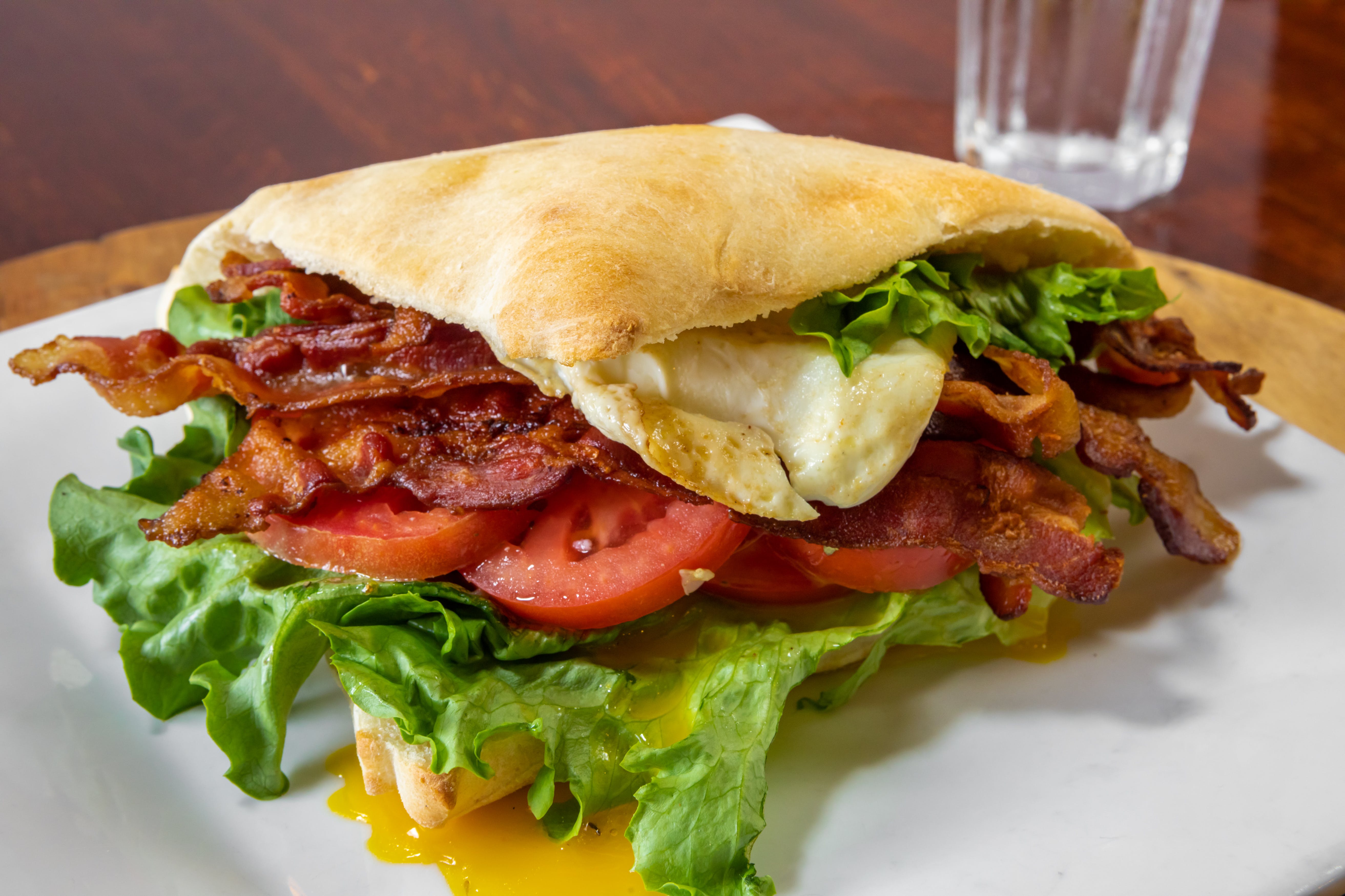 Order BLT with Fried Egg Panini - Panini food online from Capri Restaurant store, Natrona Heights on bringmethat.com