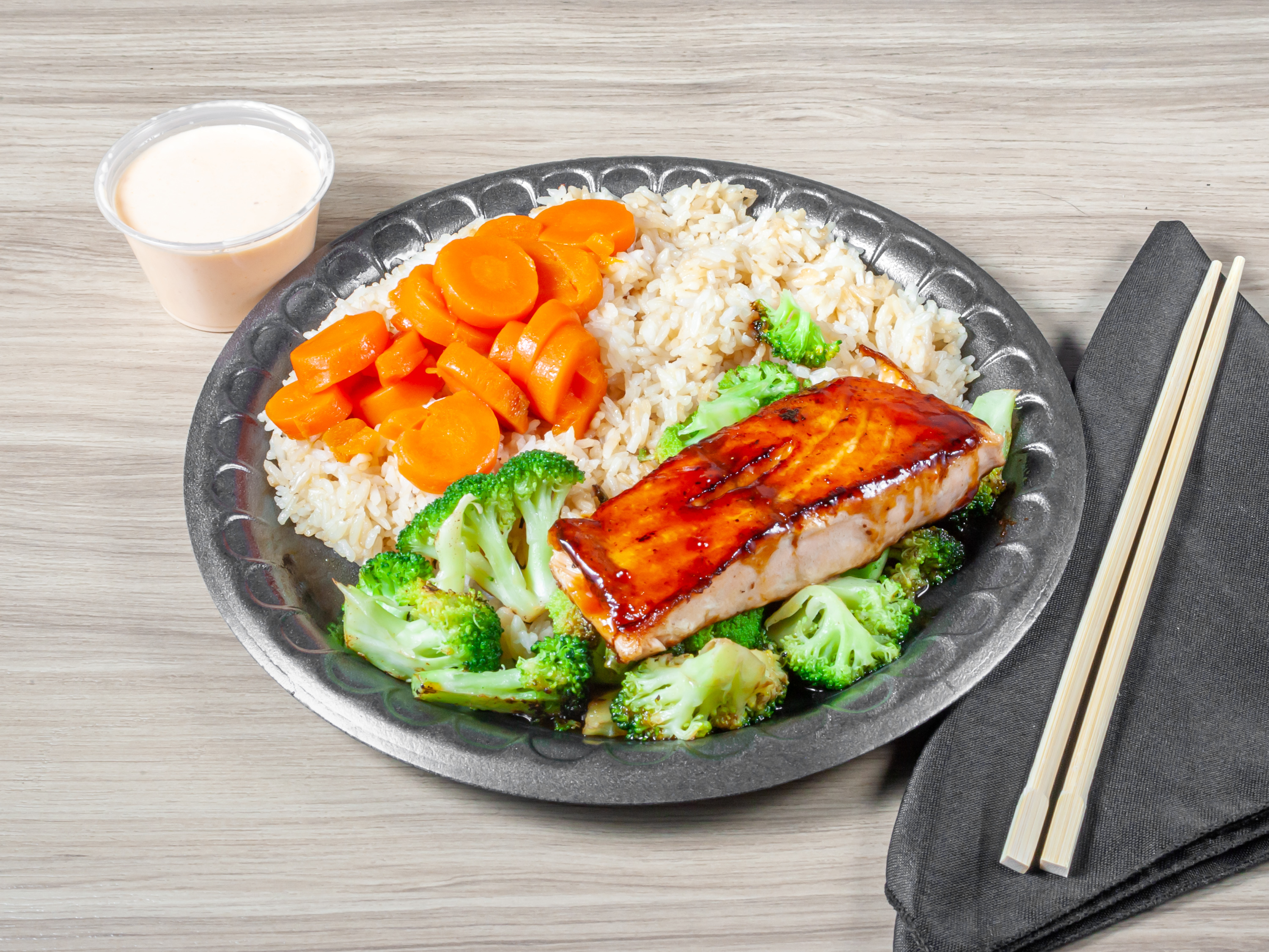 Order Teriyaki Salmon with Broccoli food online from Sake Express store, Belmont on bringmethat.com