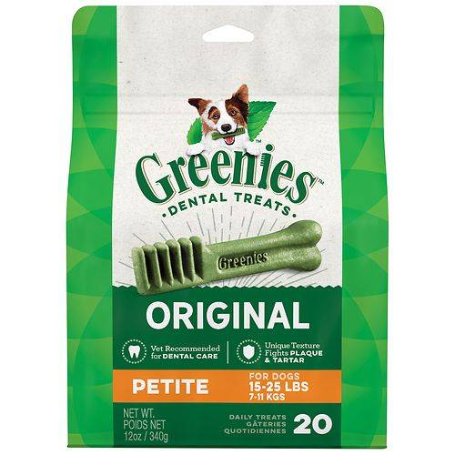 Order Greenies Dental Dog Treat Original - Petite, 20 ea 12.0 oz food online from Walgreens store, Dunwoody on bringmethat.com