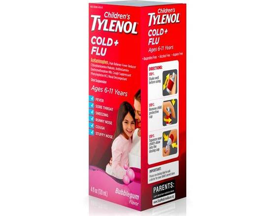 Order Children's Tylenol Cold+Flu Bubble Gum 4 oz food online from McLean Ave Pharmacy store, Yonkers on bringmethat.com
