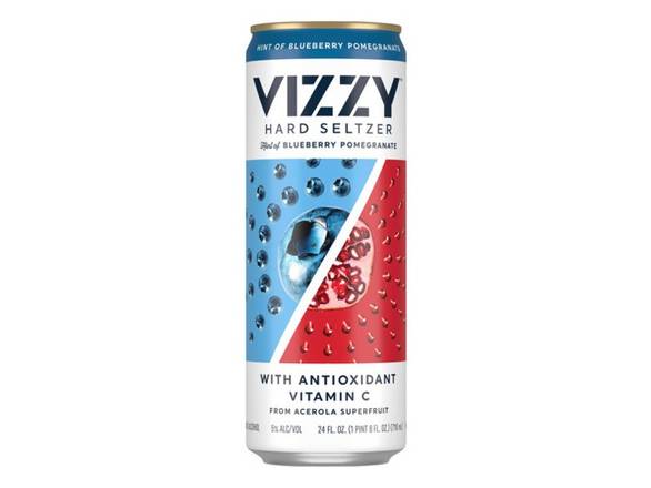 Order Vizzy Blueberry Pomegranate Hard Seltzer, Gluten Free - 24oz Can food online from Kirby Food & Liquor store, Champaign on bringmethat.com