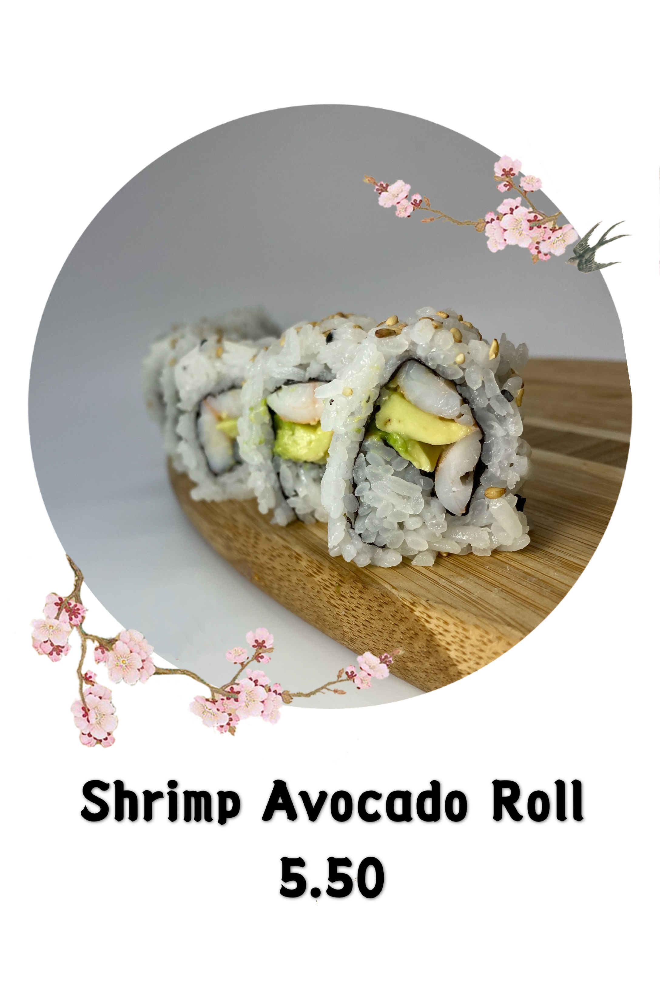 Order Shrimp Avocado Roll food online from Iron Chef store, Phoenix on bringmethat.com