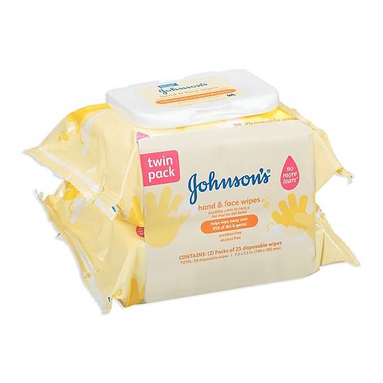 Order Johnson & Johnson® 2-Count Hand & Face Disposable Wipes food online from Bed Bath &Amp; Beyond store, San Luis Obispo on bringmethat.com
