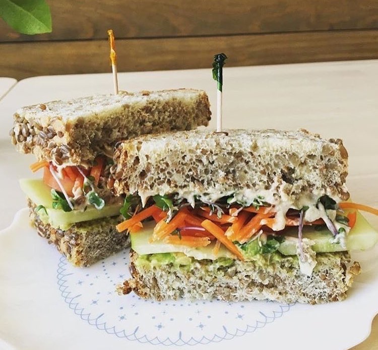Order Vegan Veggie Sandwich food online from Matty J Bakery & Cafe store, Saline on bringmethat.com