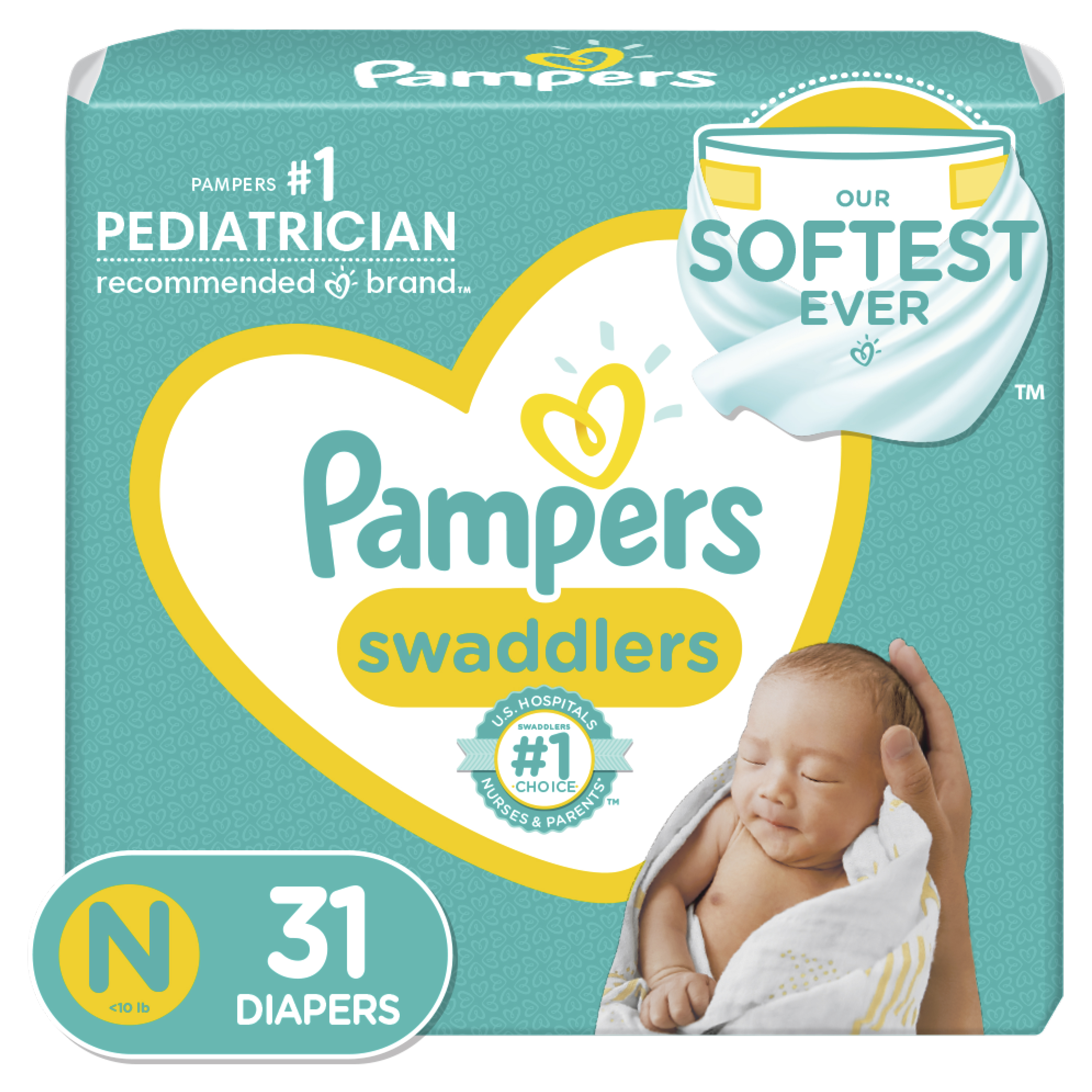 Order Pampers Swaddlers Newborn Diapers - Size N, 31 ct food online from Rite Aid store, ELMIRA on bringmethat.com