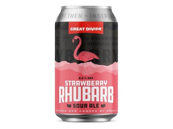 Order Great Divide Strawberry Rhubarb Sour Ale - 4x 12oz Cans food online from Garfield's Beverage Warehouse store, Chicago on bringmethat.com