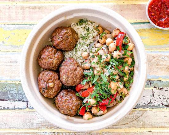 Order Butcher's Kofte (Meatball) Rice Bowl food online from Sumac store, San Francisco on bringmethat.com