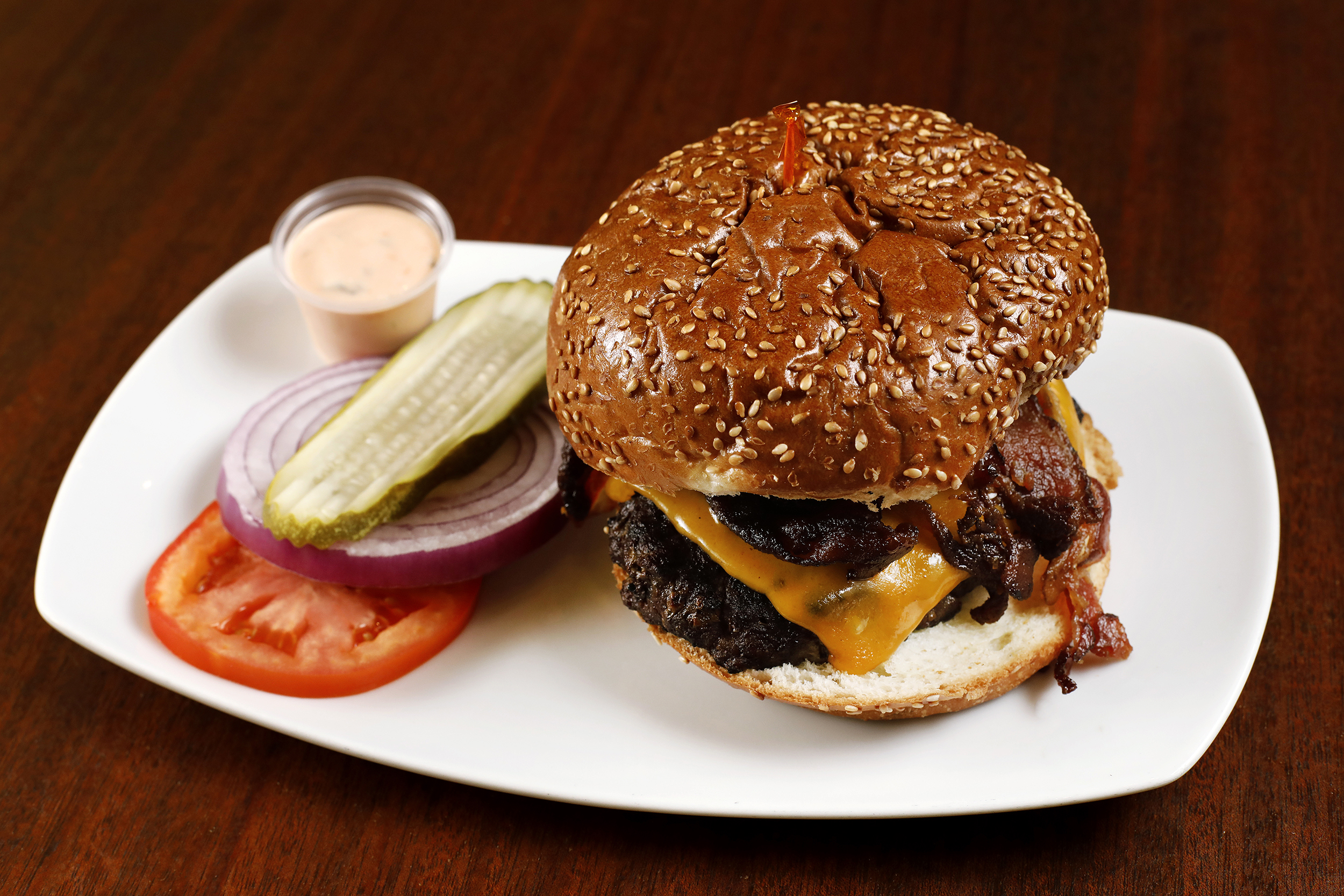 Order Bacon Cheese Burger food online from Barneys Gormet Burgers store, Oakland on bringmethat.com