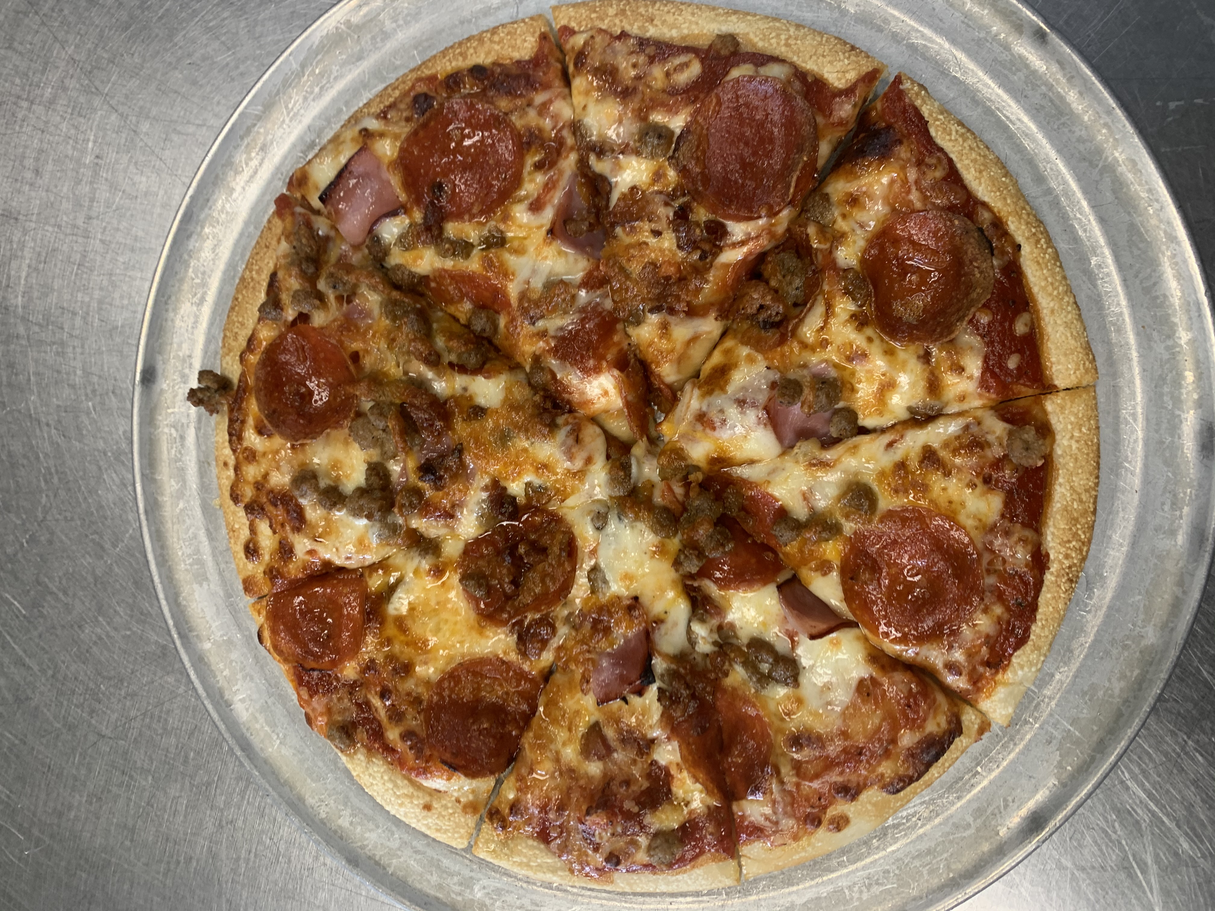 Order Meat Lover Pizza food online from In Out Pizza store, Morristown on bringmethat.com