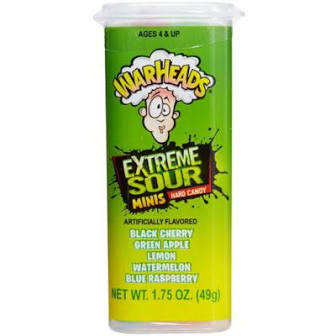 Order WarHeads Extreme Mini Tube  food online from Rocket fizz soda pop & candy shop store, Los Angeles on bringmethat.com