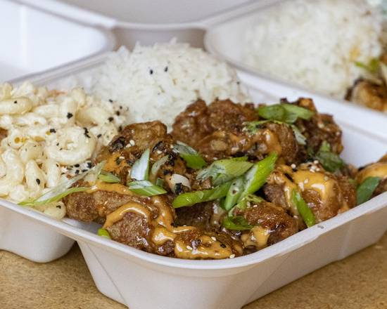 Order Mochiko Chicken food online from Hang 10 Hawaiian Grill store, Spokane on bringmethat.com
