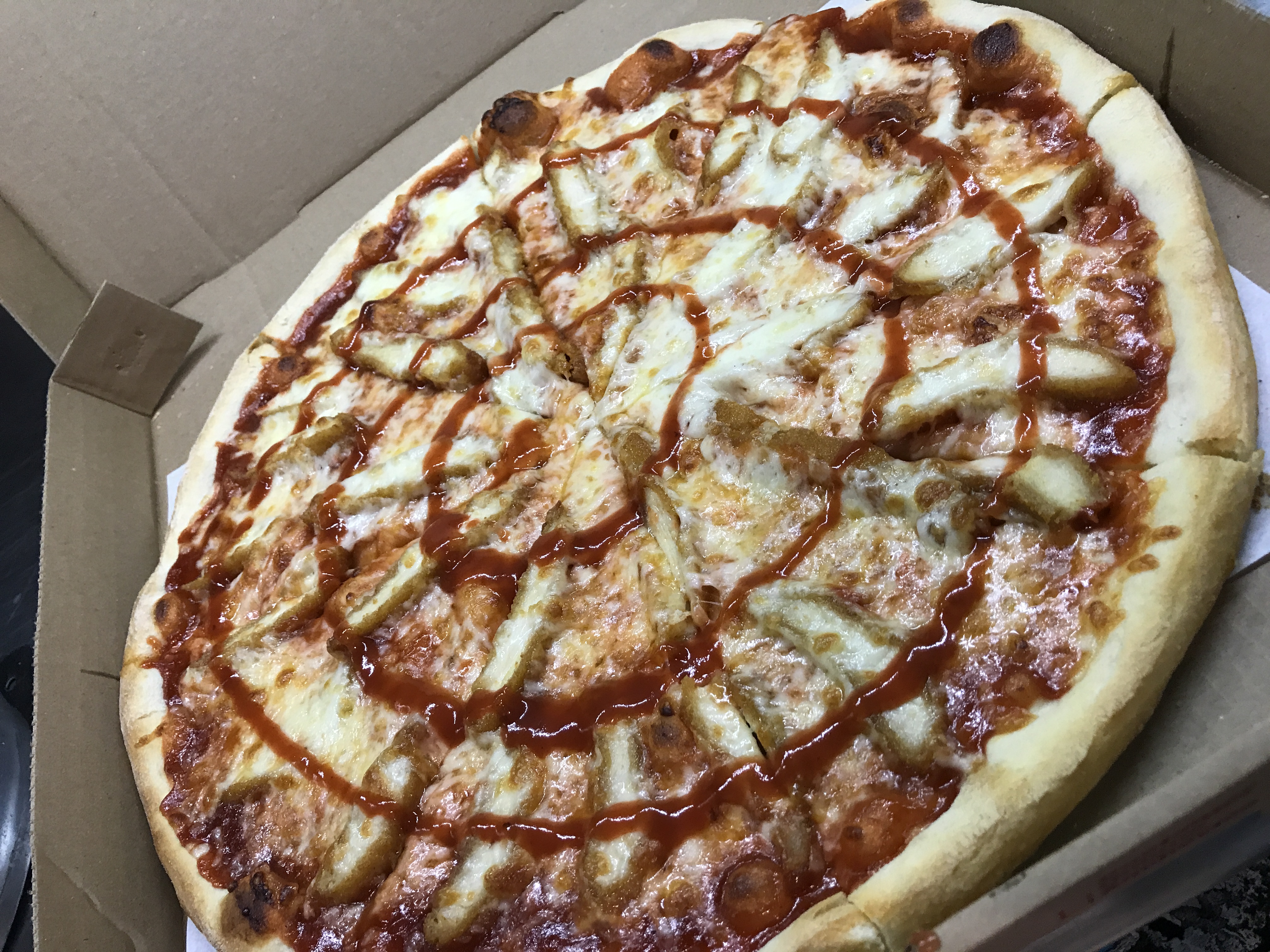 Order Large BBQ Chicken Pizza food online from Nino's Pizza & Restaurant store, Hillsdale on bringmethat.com