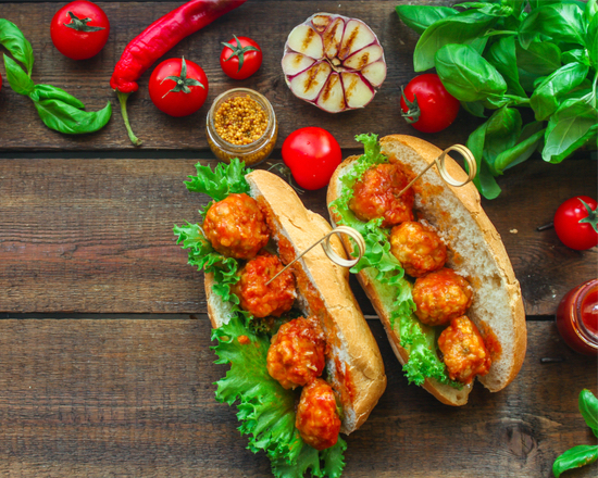 Order The Bacon Meatball Marinara Sub food online from The Meatball Kitchen store, Suisun City on bringmethat.com