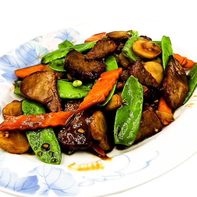 Order Beef with Snow Peas food online from New Shanghai Restaurant store, Lake Forest on bringmethat.com