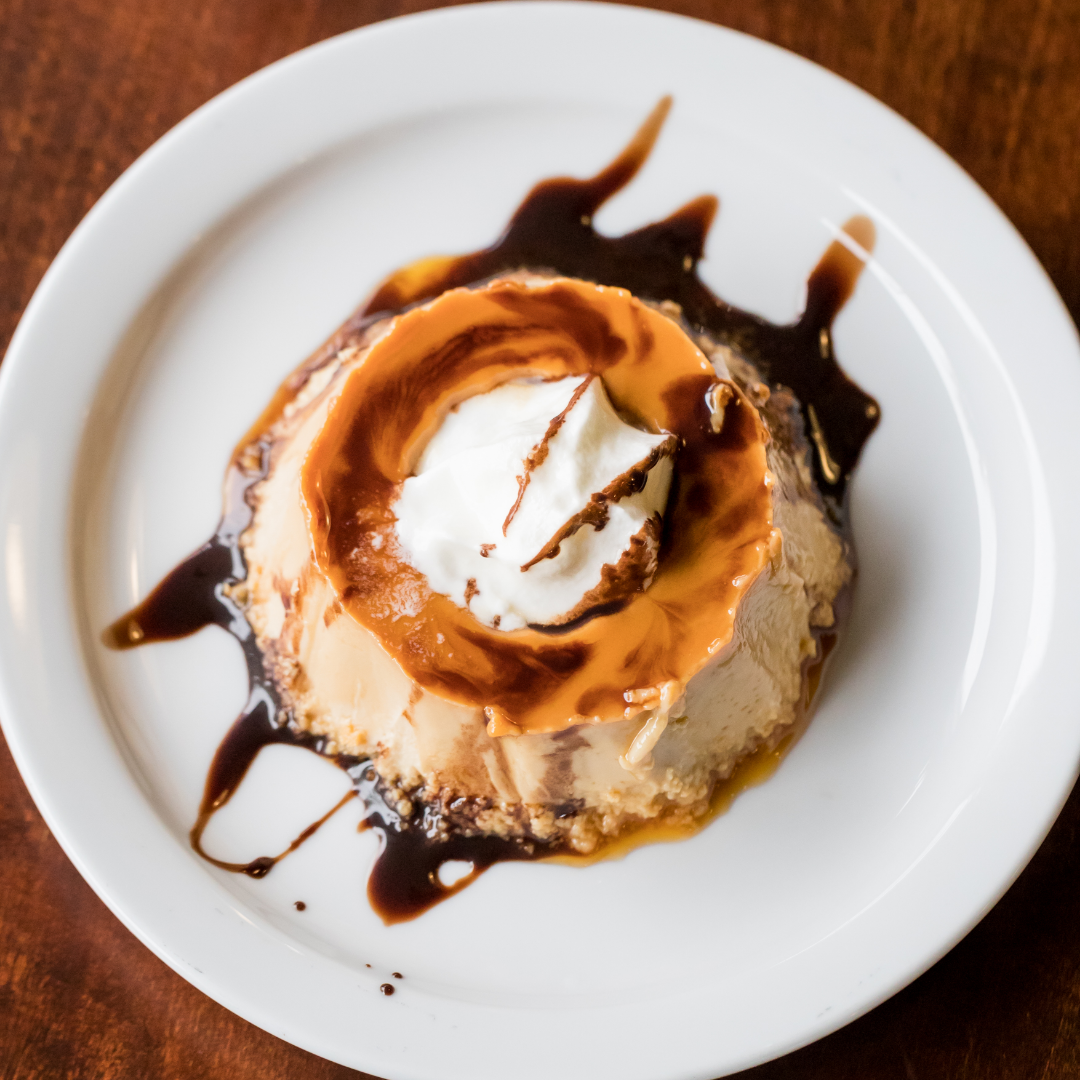 Order Espresso Flan Dinner food online from Alebrije Mexican Cuisine store, Duluth on bringmethat.com