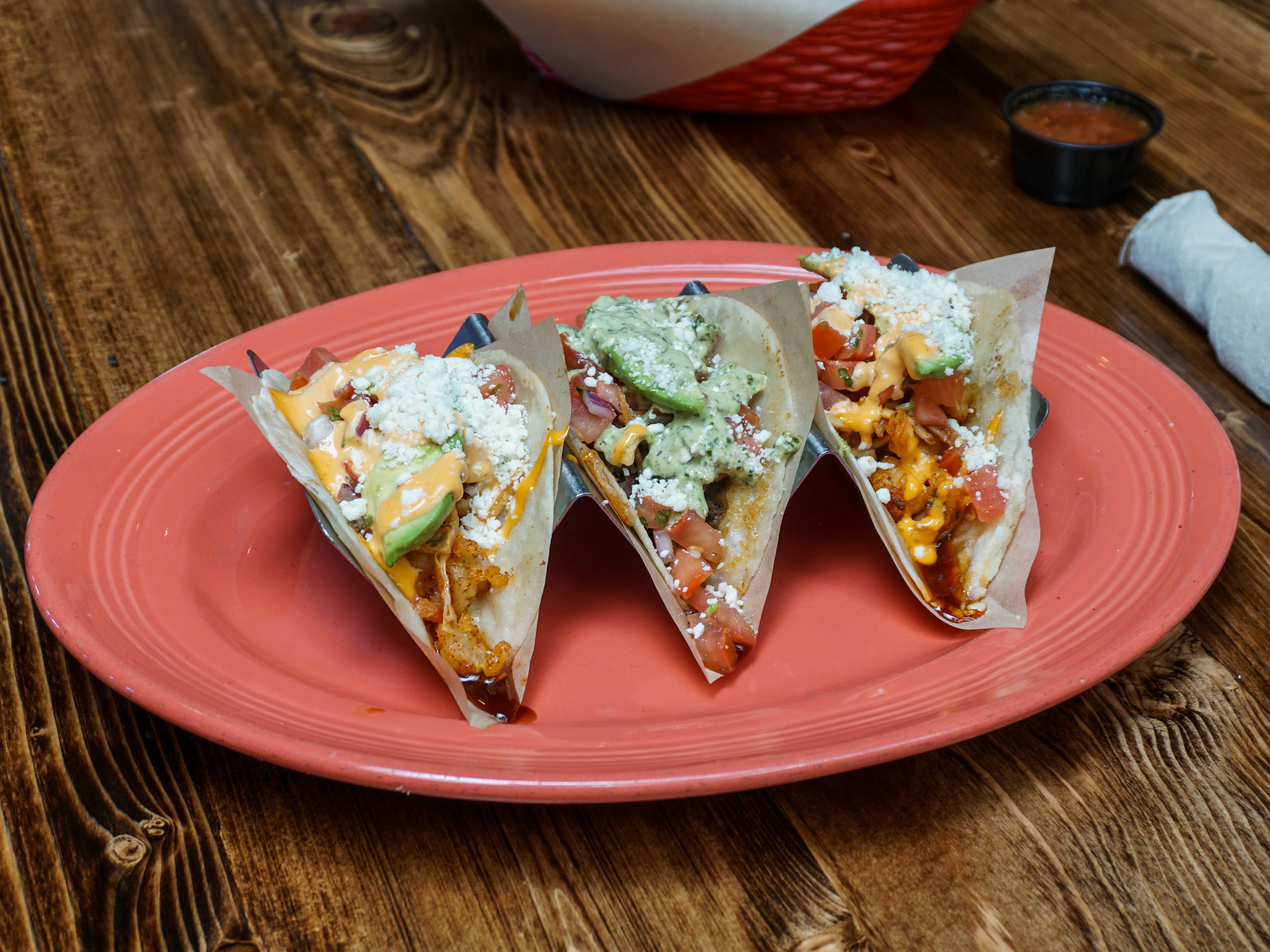 Order Tacos de Tres Amigos food online from Rockin Baja Lobster store, Oceanside on bringmethat.com