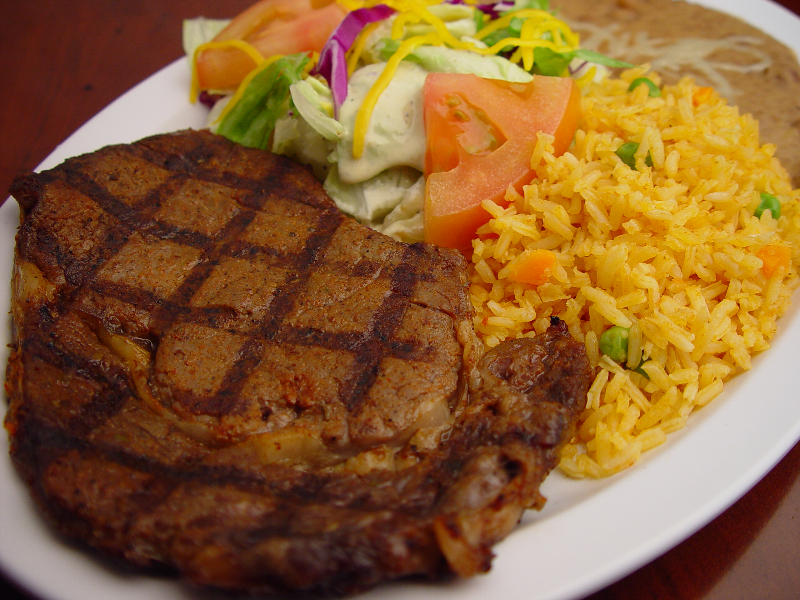 Order 45. Steak Plate food online from Rodeo Mexican Grill store, Los Angeles on bringmethat.com