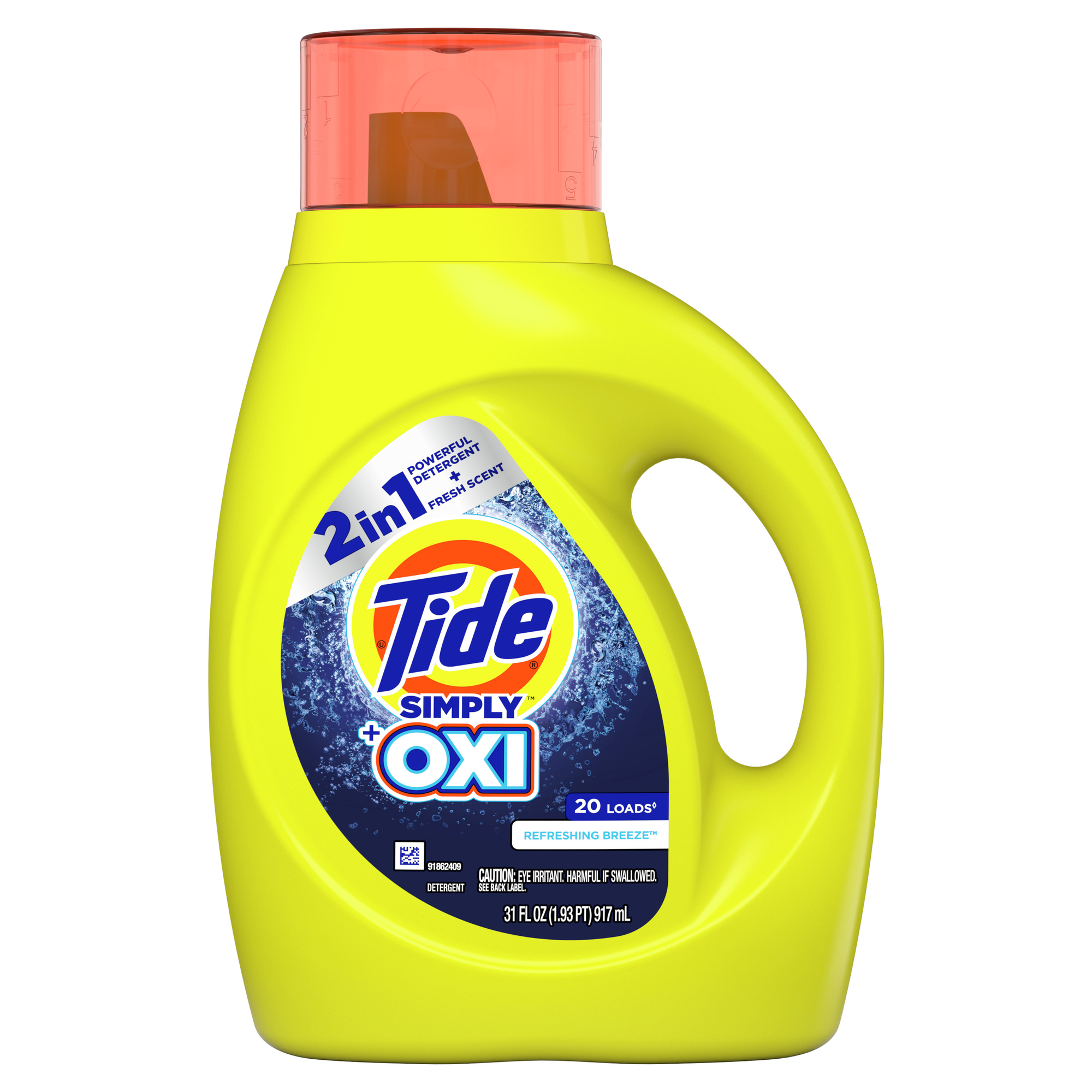 Order Tide Simply + Oxi Liquid Laundry Detergent, Refreshing Breeze - 31 fl oz food online from Rite Aid store, MILLER PLACE on bringmethat.com