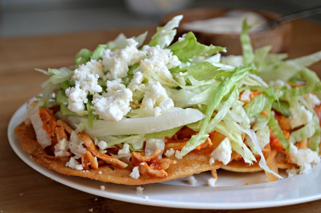 Order Tostada 3 pieces food online from Parrilla Azteca Bar & Grill store, Bronx on bringmethat.com