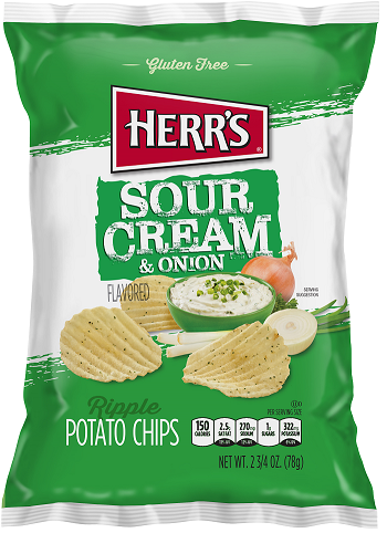 Order Herrs Sour Cream & Onion Ripple 2.75oz food online from Quickchek store, Point Pleasant Beach on bringmethat.com