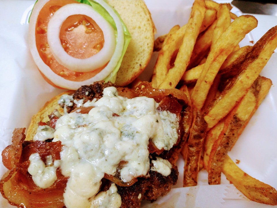 Order Black & Blue Burger food online from Granby Grill store, Columbia on bringmethat.com